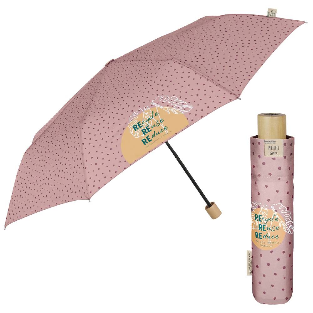 Perletti Ombrello Green Eco Friendly Manuale a Pois