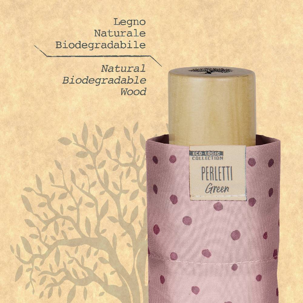 Perletti Ombrello Green Eco Friendly Manuale a Pois In Linea