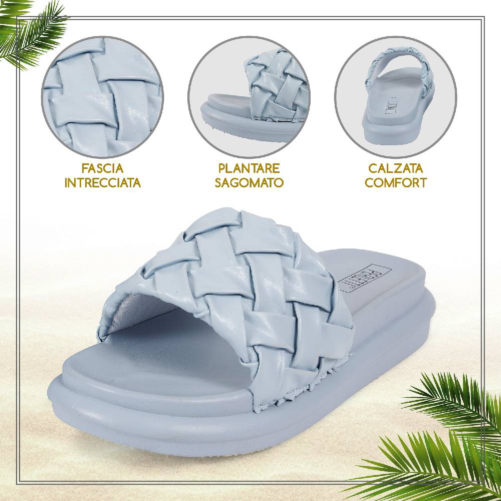 Perletti Ciabatte Fascia Intrecciata Italia