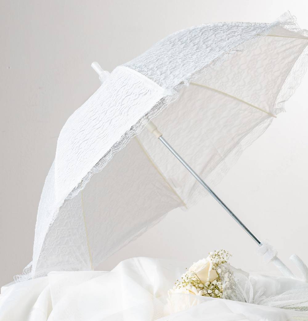 Perletti Ombrello Sposa Parasole in Pizzo Consegna Veloce
