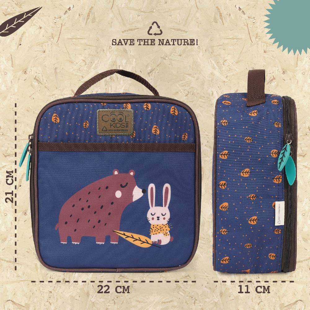 Perletti Borsa Pranzo con Orso e Coniglio Saldi Di Fabbrica