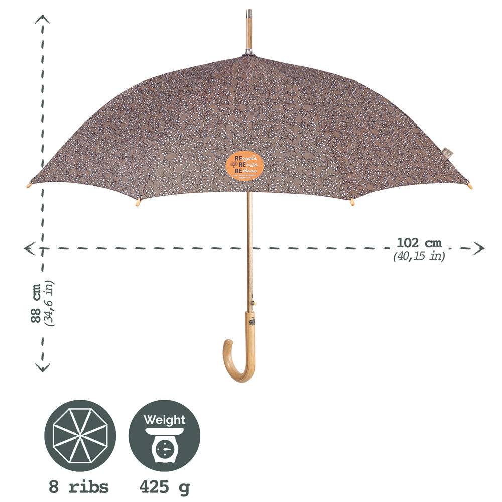 Perletti Ombrello Green Lungo con Foglie Presa