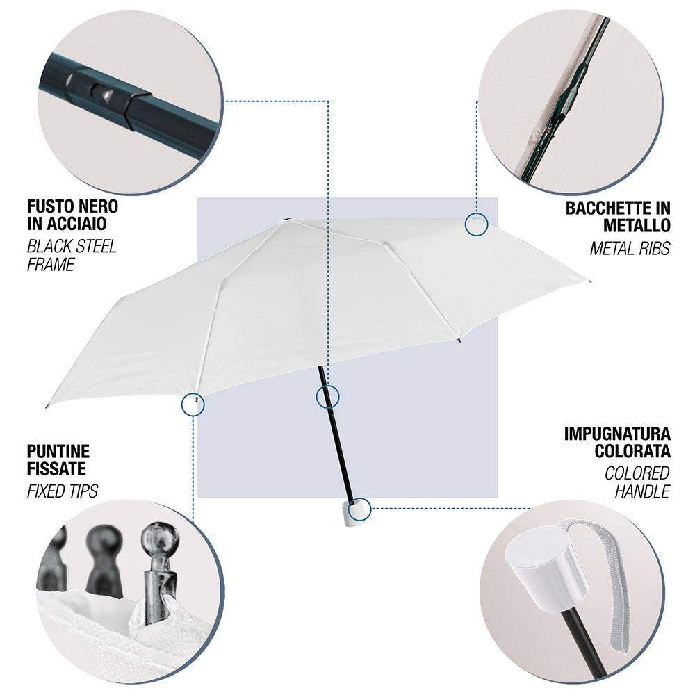 Perletti Ombrello Bianco Pieghevole da Sposa Sconto