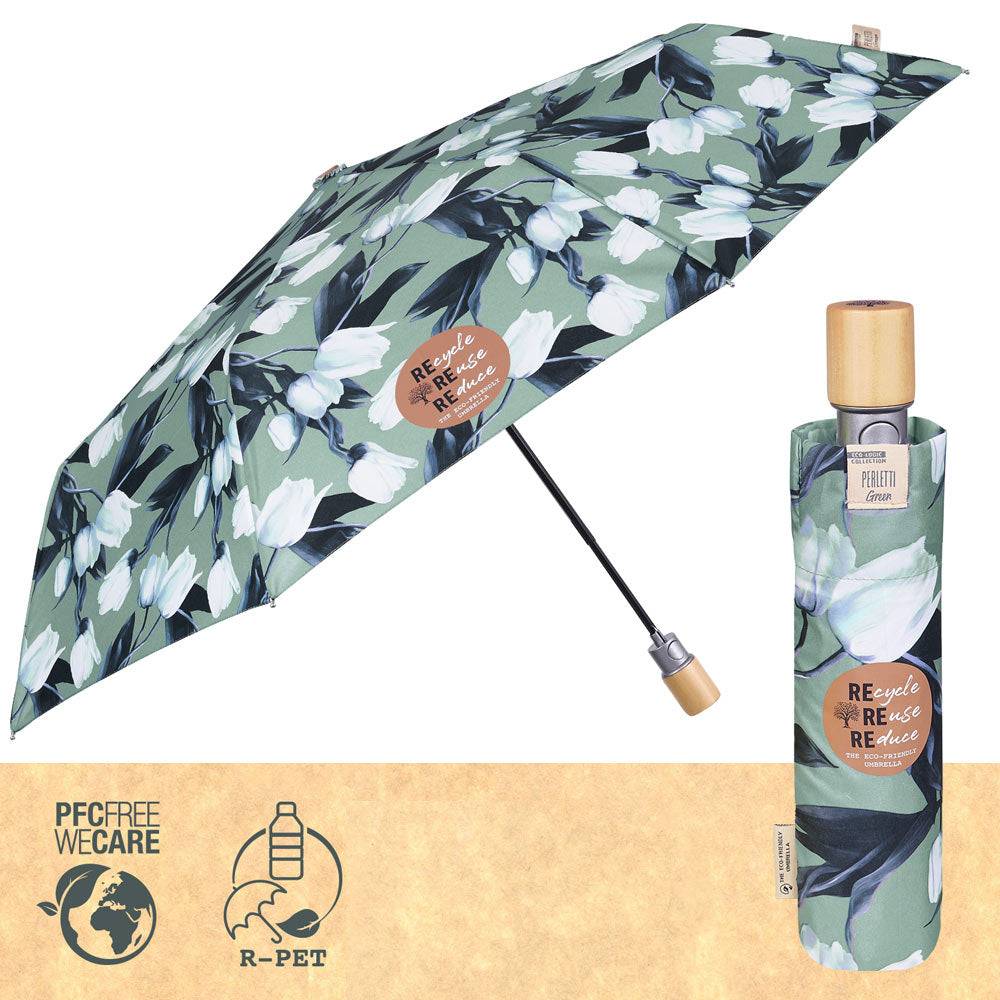 Perletti Ombrello Green Pieghevole Tulipani Outlet