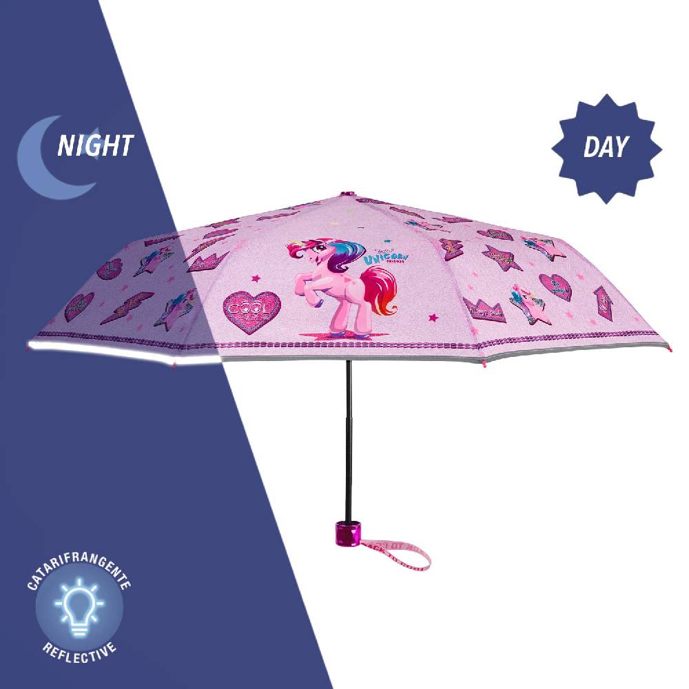 Perletti Ombrello Unicorno Rosa con Cuori e Stelle Sconto