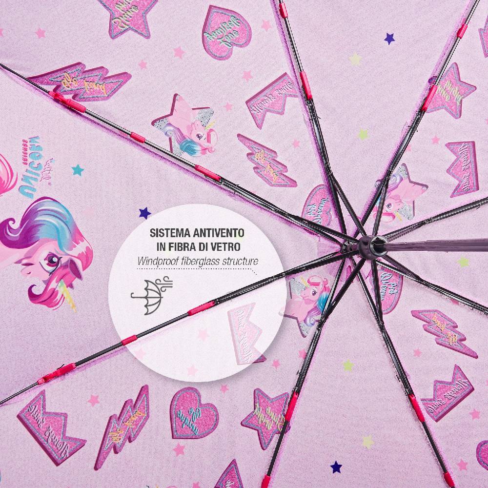 Perletti Ombrello Unicorno Rosa con Cuori e Stelle Sconto