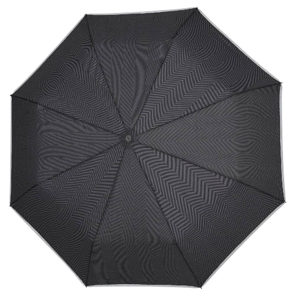 Perletti Ombrello Nero Bordo Catarifrangente Apri e Chiudi Automatico Vendite Flash