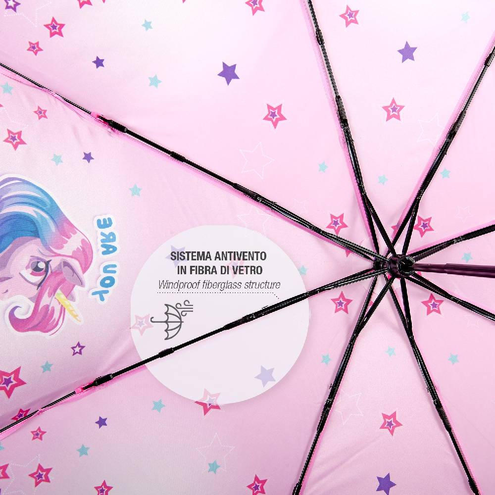 Perletti Ombrello Unicorno Rosa con Stelle Colorate In Vendita