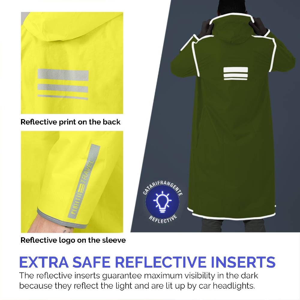 Perletti Impermeabile Giallo Fluo Catarifrangente Moda