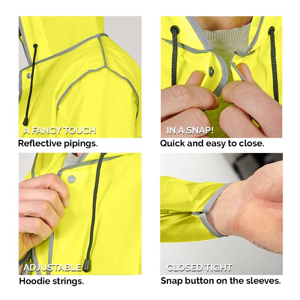 Perletti Impermeabile Giallo Fluo Catarifrangente Moda