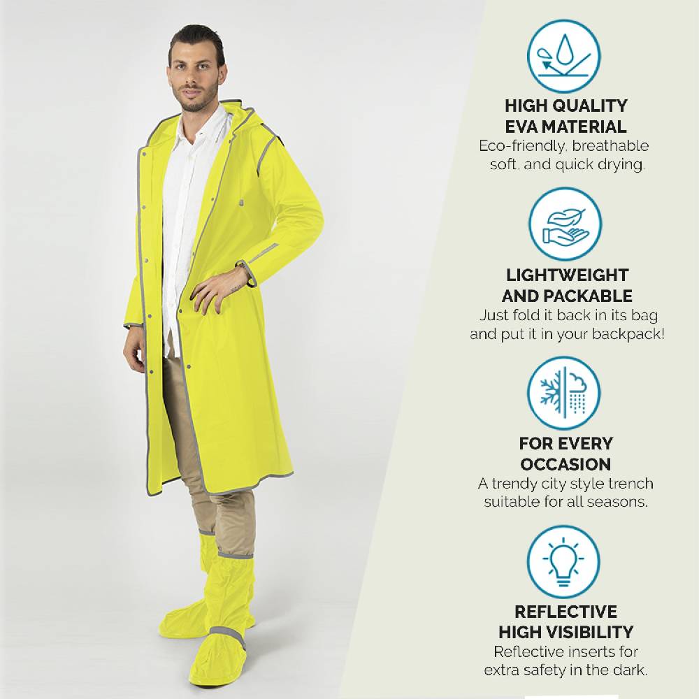 Perletti Impermeabile Giallo Fluo Catarifrangente Moda