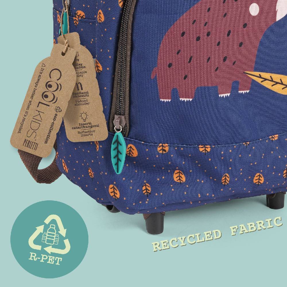 Perletti Trolley Eco con Orso e Coniglio Saldi Di Fabbrica