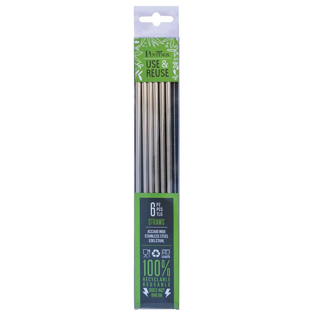 Pintinox USE&REUSE » 6 Cannucce lunghe 24 cm + scovolino