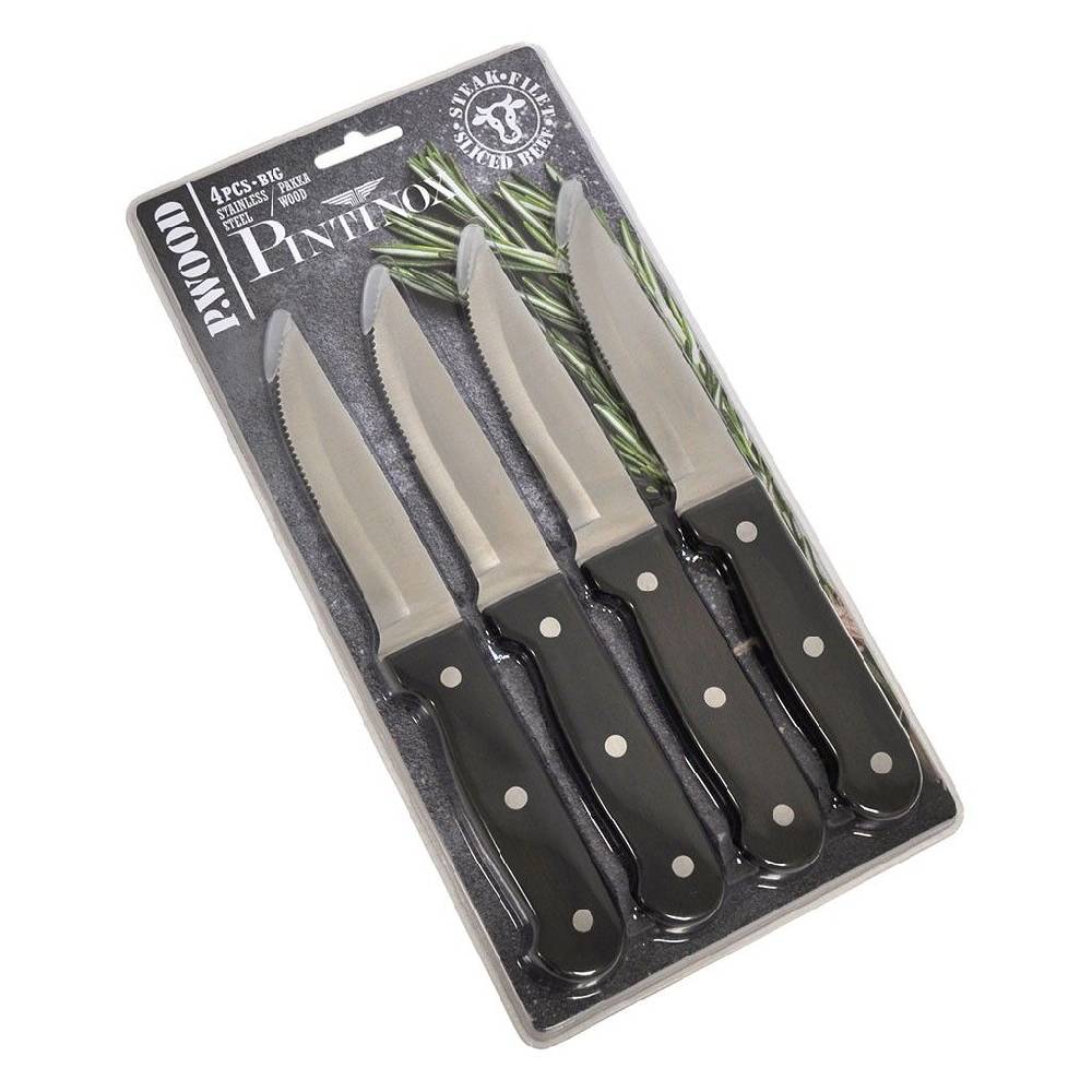 Pintinox P WOOD » 4 Coltelli da carne dimensione big Shopping Online