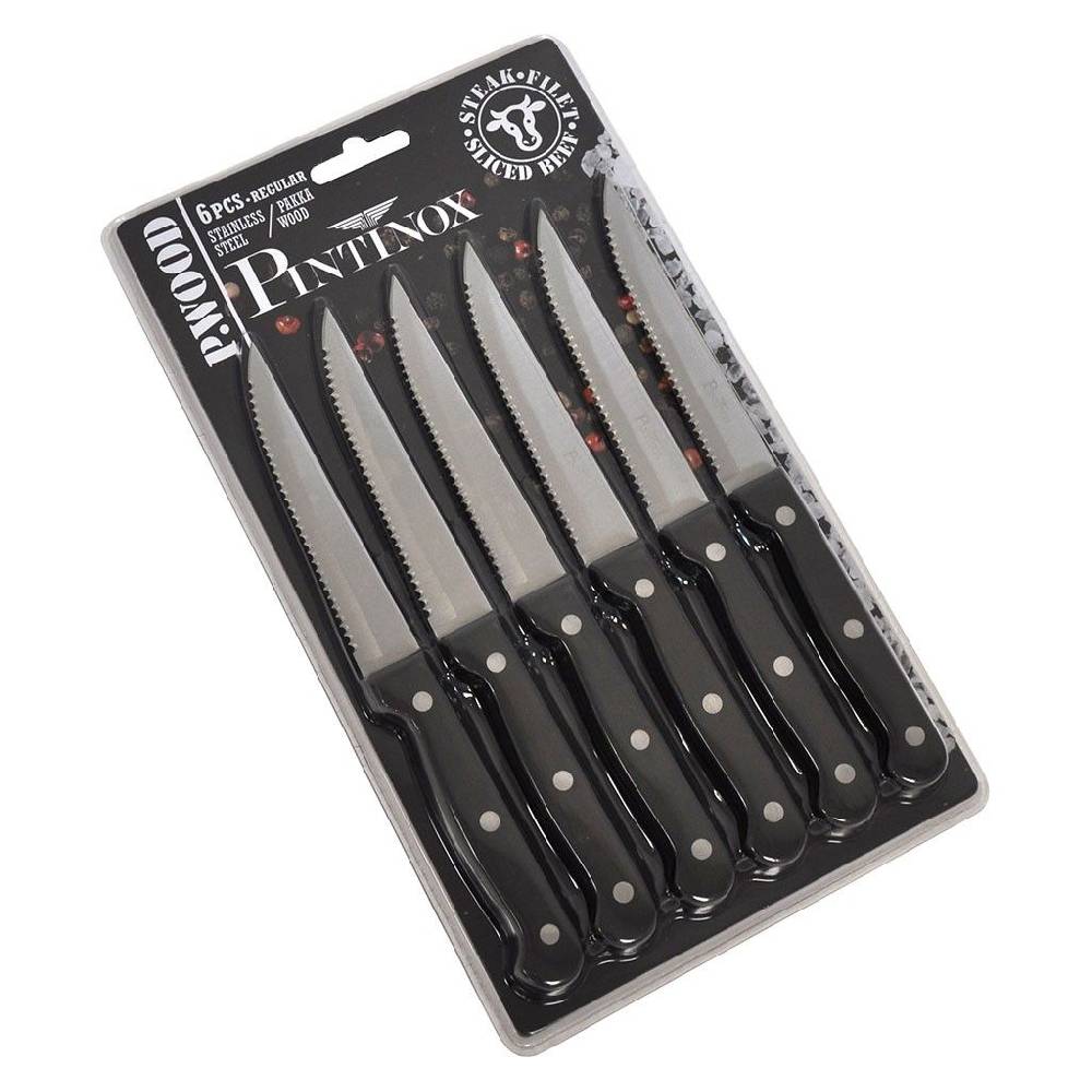 Pintinox P WOOD » 6 Coltelli da carne dimensione regular Affare Del Giorno