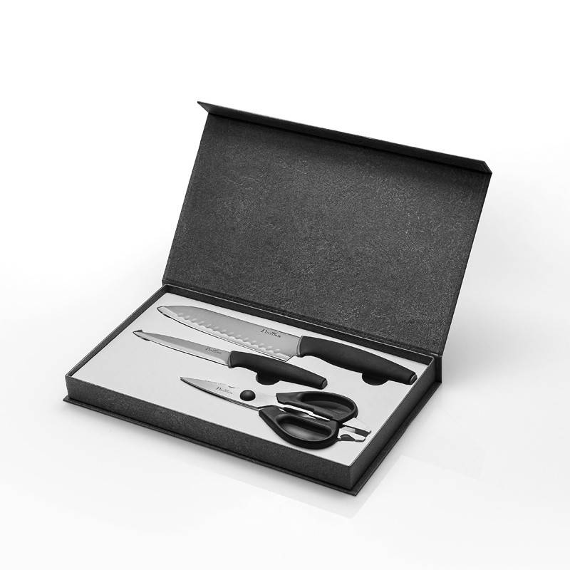 Pintinox Virtuoso Set coltelli » set coltelli 3 pezzi Coltello Santoku Coltello multiuso Forbici da cucina Prezzo Ridotto