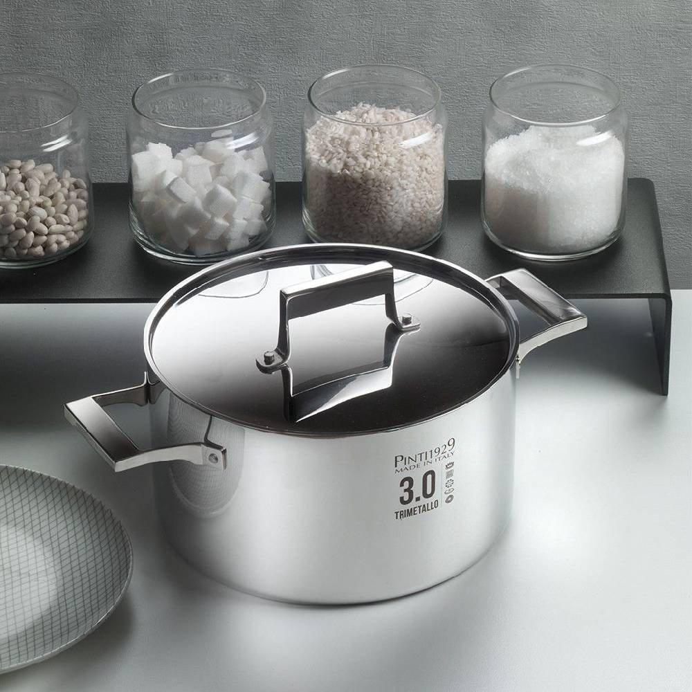 Pintinox 3.0 » Casseruola mezza fonda in trimetallo con coperchio Sconto