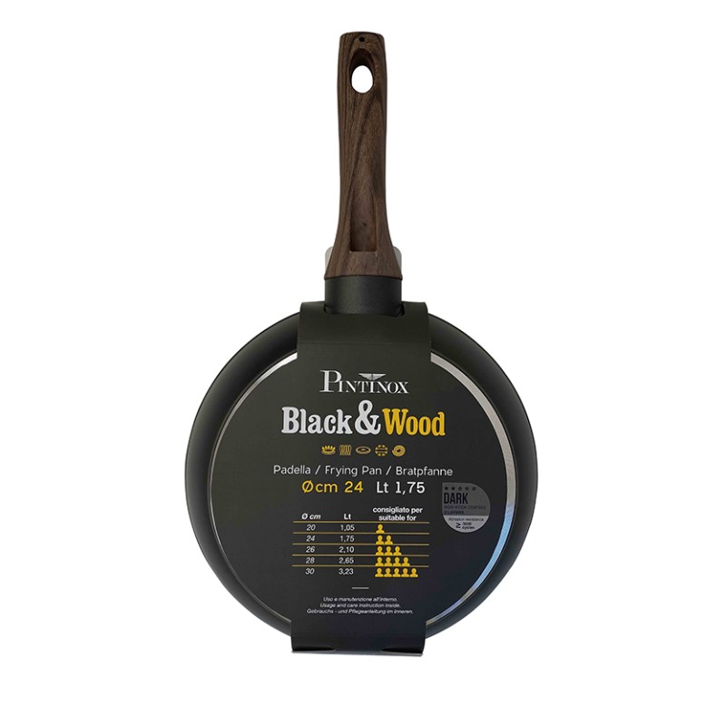 Pintinox Black&Wood» Padelle in alluminio con rivestimento antiaderente Saldi