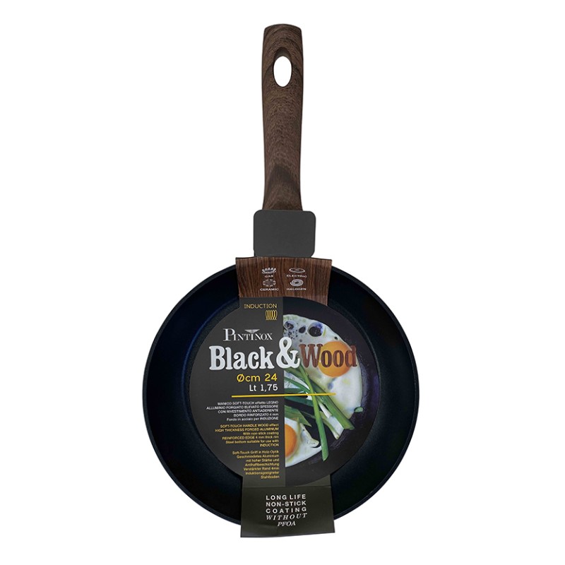 Pintinox Black&Wood» Padelle in alluminio con rivestimento antiaderente Saldi