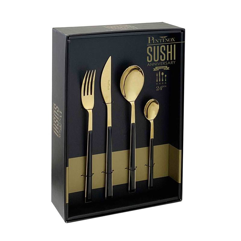 Pintinox Sushi Anniversary Gold&Black » set 24 posate da tavola in acciaio Shopping Online
