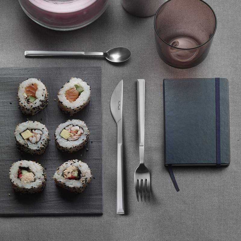 Pintinox Sushi Pro » Set 24 posate da tavola in acciaio satinato con manico bianco Economico