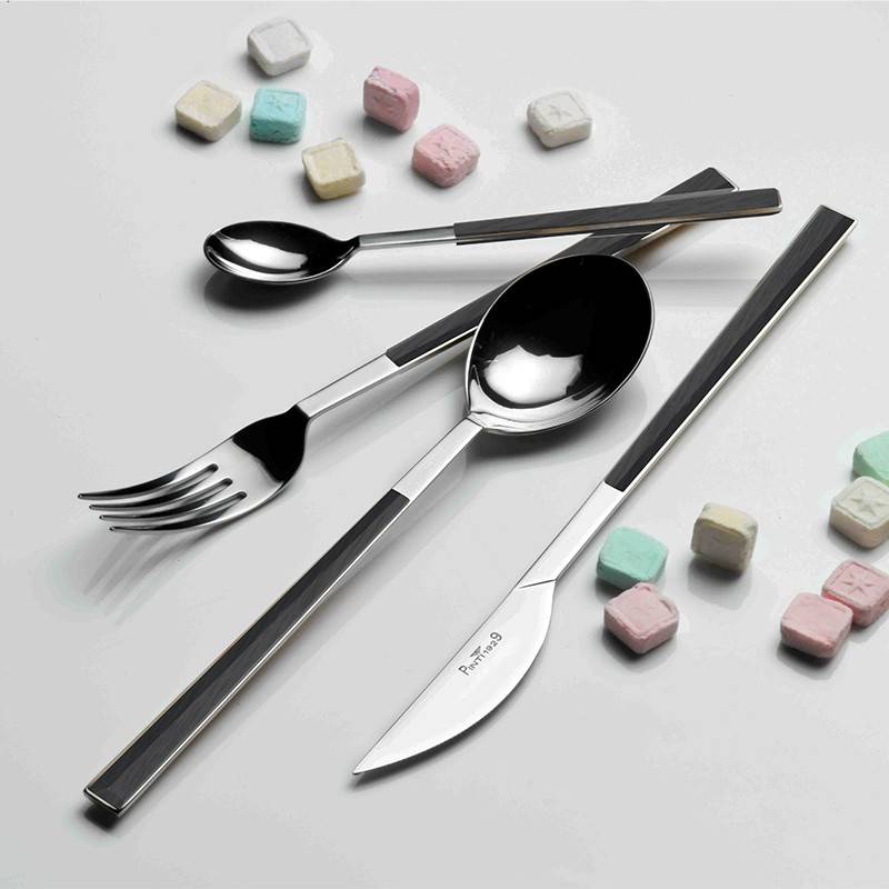 Pintinox Sushi Queen » Set 24 posate da tavola in acciaio lucido con manico ebano Saldi