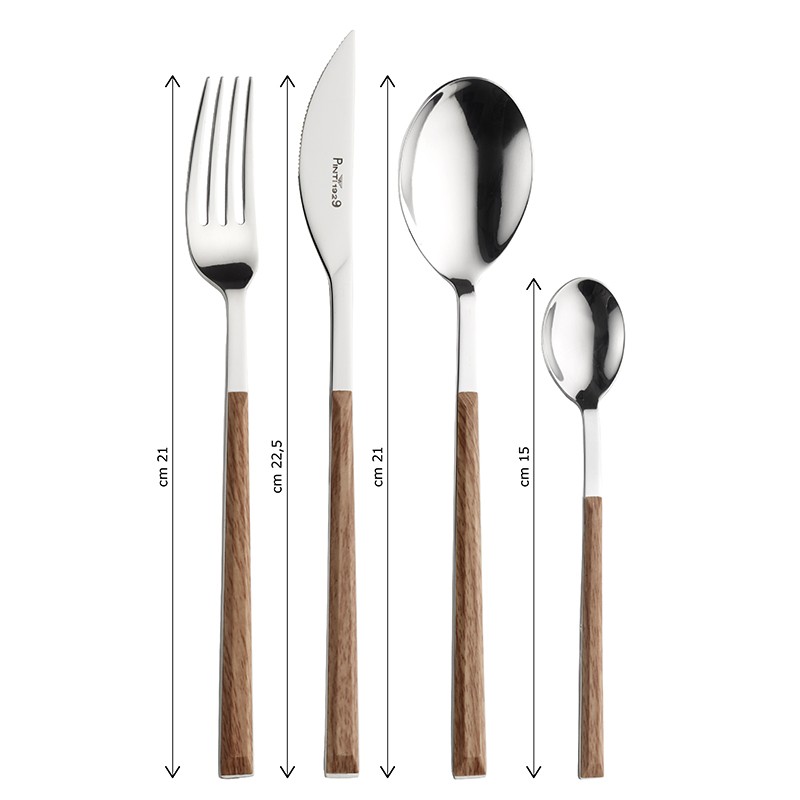 Pintinox Sushi Queen » set 24 posate da tavola in acciaio lucido con manico teak Hotsell