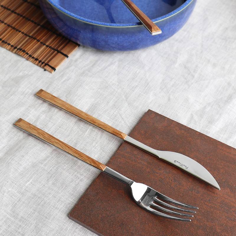 Pintinox Sushi Queen » set 24 posate da tavola in acciaio lucido con manico teak Hotsell