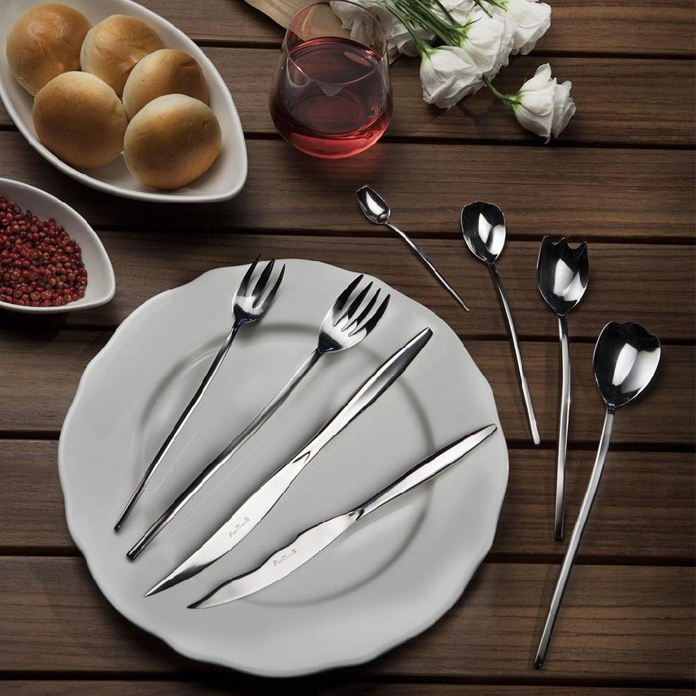 Pintinox Tulipani Extra » Posate da tavola in acciaio set 24 pezzi Moda