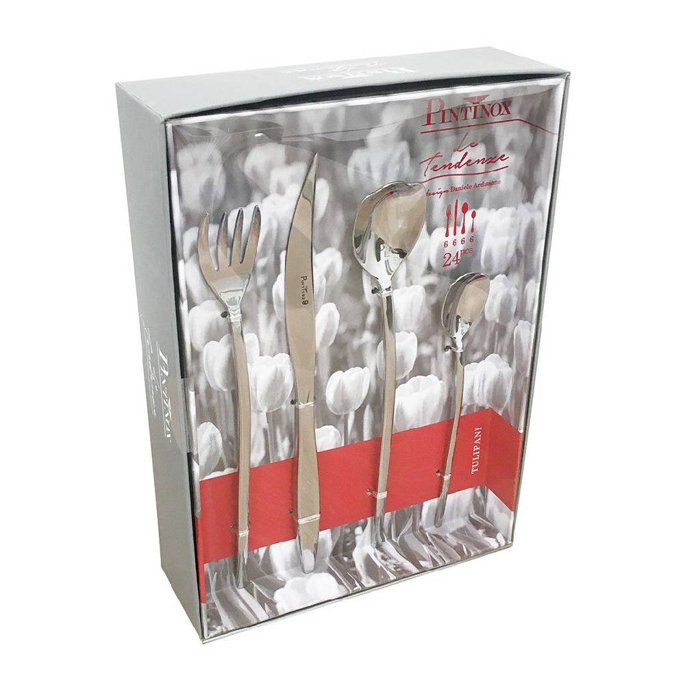Pintinox Tulipani » Set 24 pz Posate da tavola in acciaio 2025