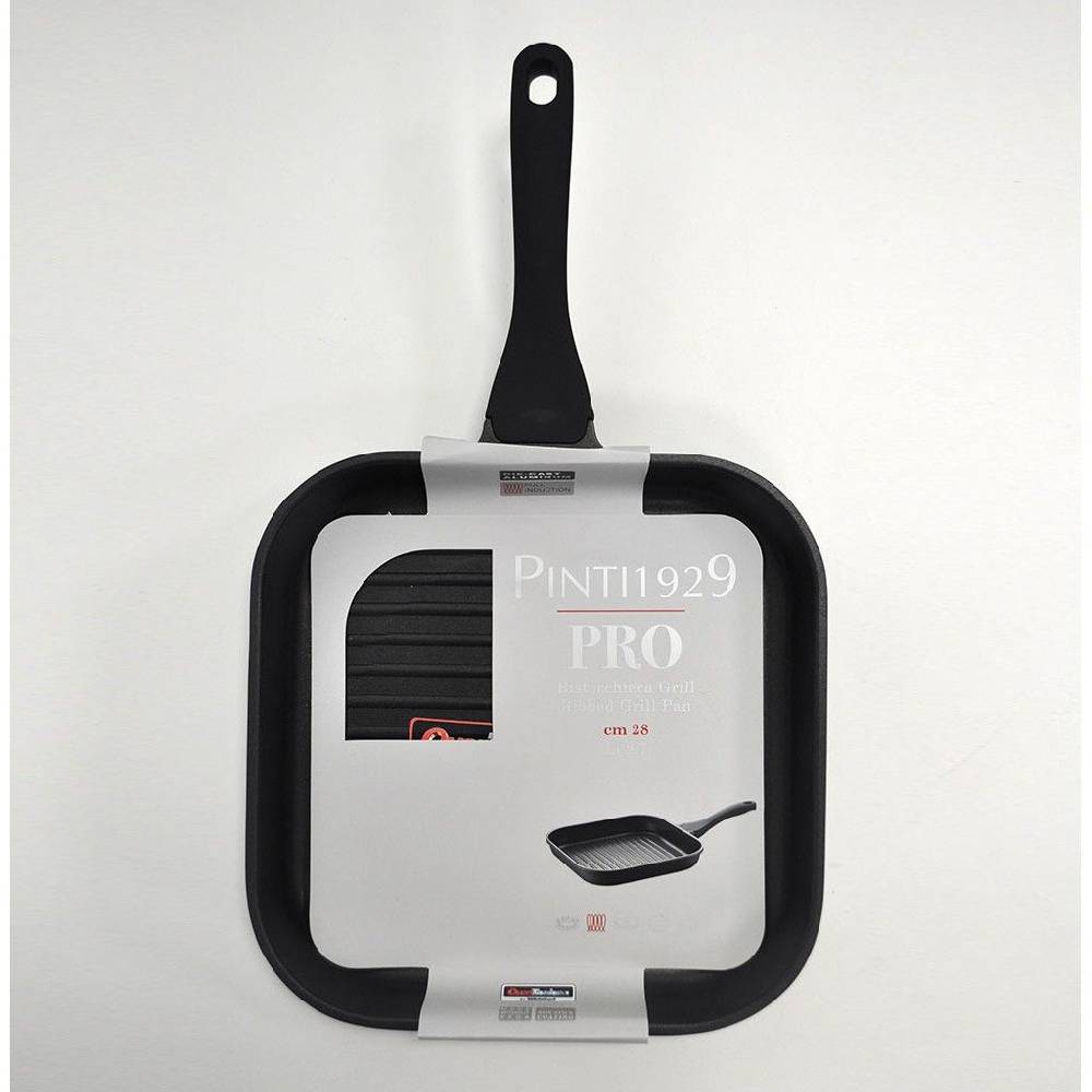 Pintinox PRO » Bistecchiera con grill 28x28 cm in alluminio con rivestimento interno antiaderente Nuovo