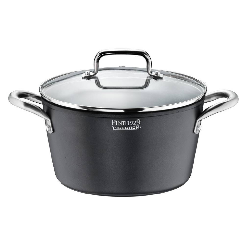 Pintinox ST1 » Casseruola alta in alluminio con rivestimento interno antiaderente con coperchio