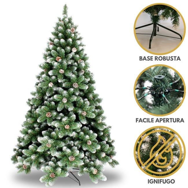 Leroymerlin Albero di Natale con Pigne e Punte Innevate ACQUAVERDE (Altezza 210 cm 1298 Rami) Vendita Economica
