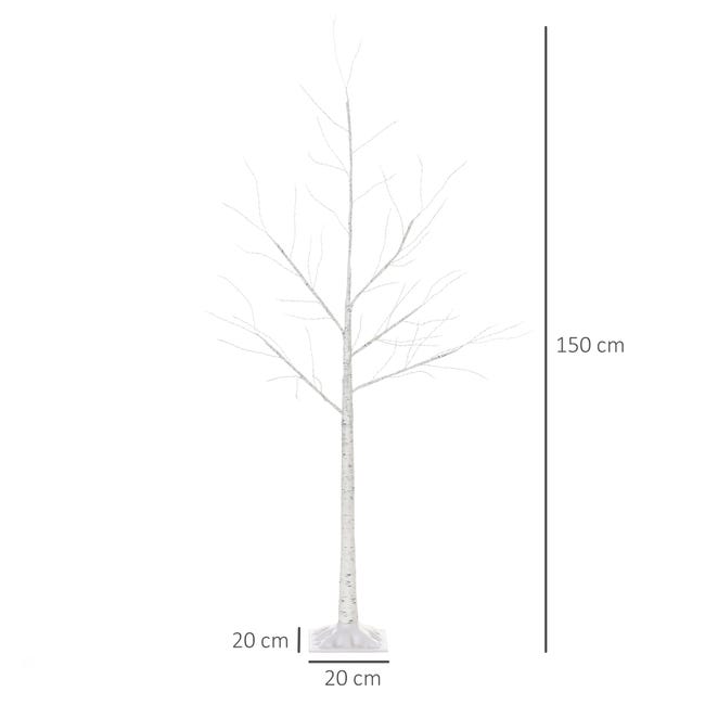 Leroymerlin Outsunny Albero di Natale con Luci LED Base Quadrata e Cavo di Alimentazione per Interni ed Esterni in Acciaio e PP 20x20x150 Bianco Saldi Di Fabbrica