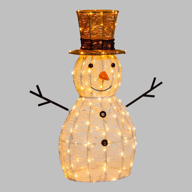 Leroymerlin Pupazzo di neve decorativo 3D 160 lampadine bianco caldo H 70 cm Moda