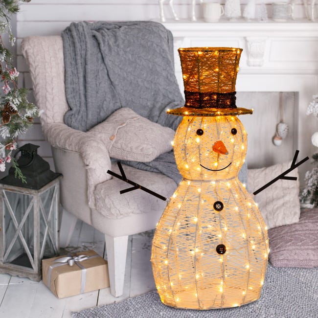 Leroymerlin Pupazzo di neve decorativo 3D 160 lampadine bianco caldo H 70 cm Moda