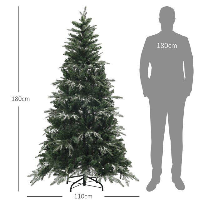 Leroymerlin HOMCOM Albero di Natale Innevato con 850 Rami e Design a Sezioni in Plastica e Acciaio Ø110x180 cm Verde Promozione