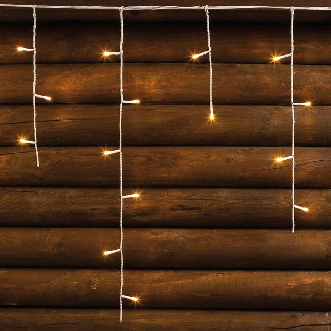 Leroymerlin Tenda luminosa 120 lampadine led bianco caldo H 60 x L 512 cm Presa