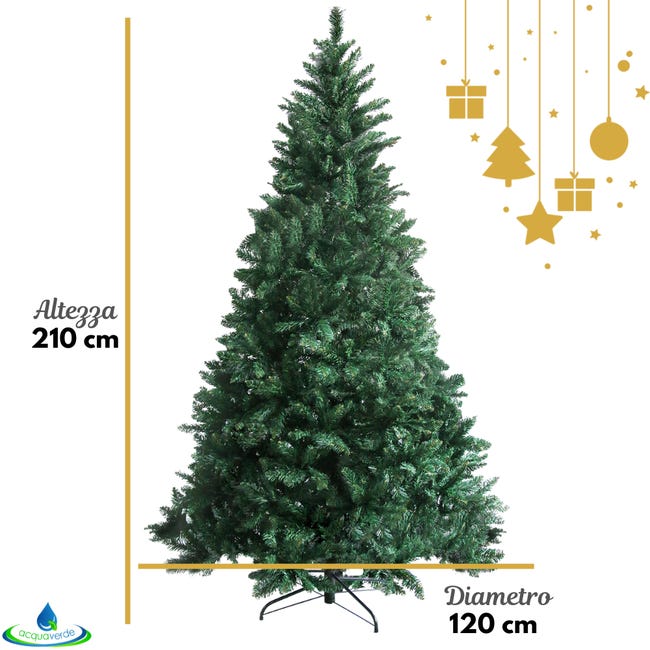Leroymerlin Albero di Natale Artificiale Folto e Realistico Rami con Apertura ad Ombrello Ignifugo In PVC con Base in Metallo (Altezza 210 cm 1780 Rami) Sconto