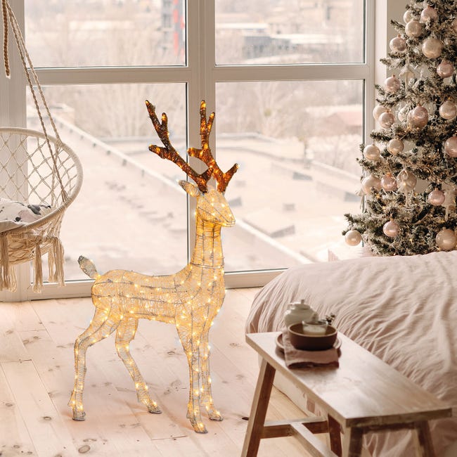 Leroymerlin Renna 3D 200 lampadine bianco caldo H 105 cm Offerta