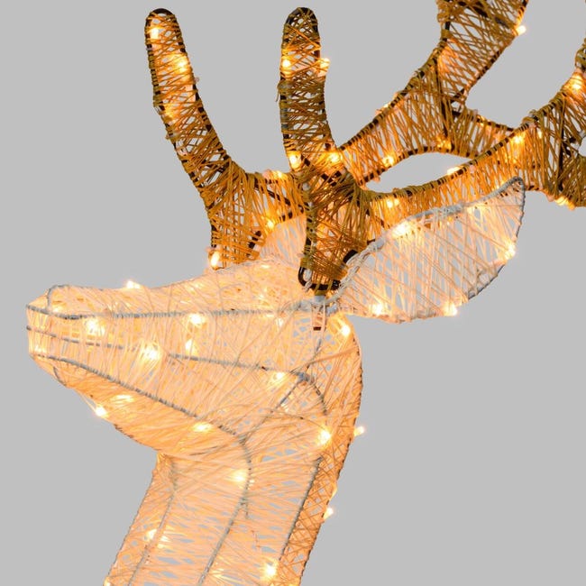 Leroymerlin Renna natalizia bianca LED 380 lampadine bianco caldo H 160 cm In Vendita