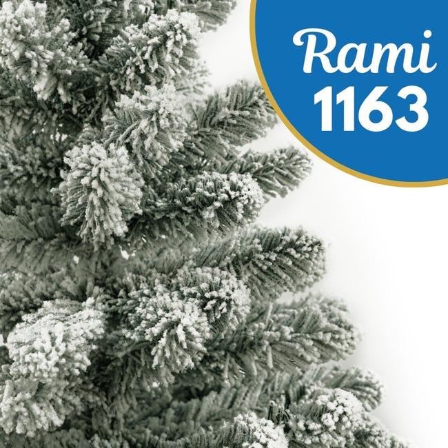 Leroymerlin Albero di Natale Innevato Acquaverde Folto e Realistico Rami con Apertura ad Ombrello Ignifugo In PVC Verde e Bianco con Base in Metallo 210 cm Offerte