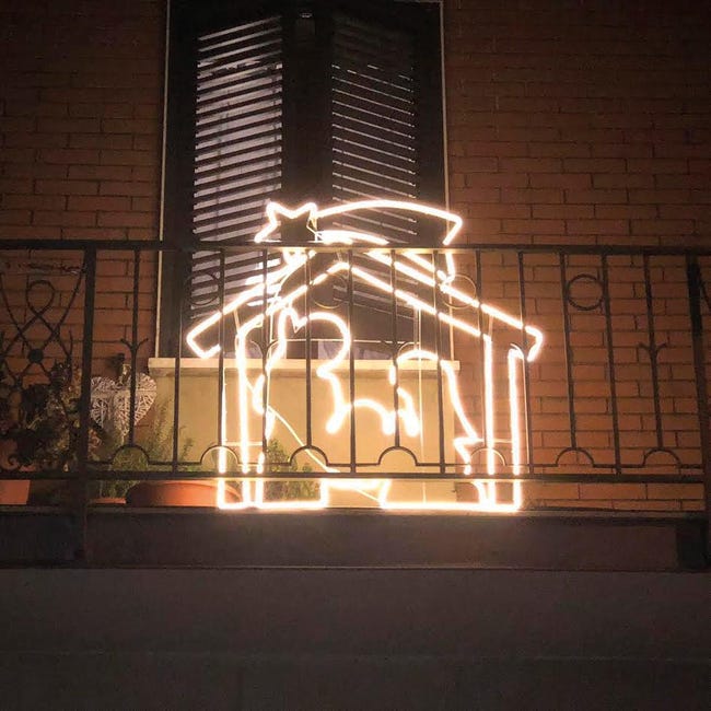 Leroymerlin Figura natalizia Presepe luminoso 1320 lampadine bianco caldo H 115 cm Vendita Economica