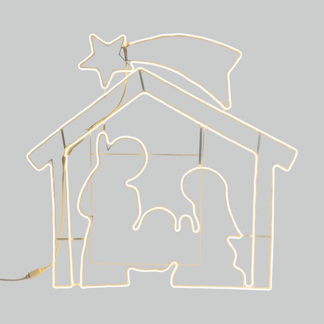 Leroymerlin Figura natalizia Presepe luminoso 1320 lampadine bianco caldo H 115 cm Vendita Economica