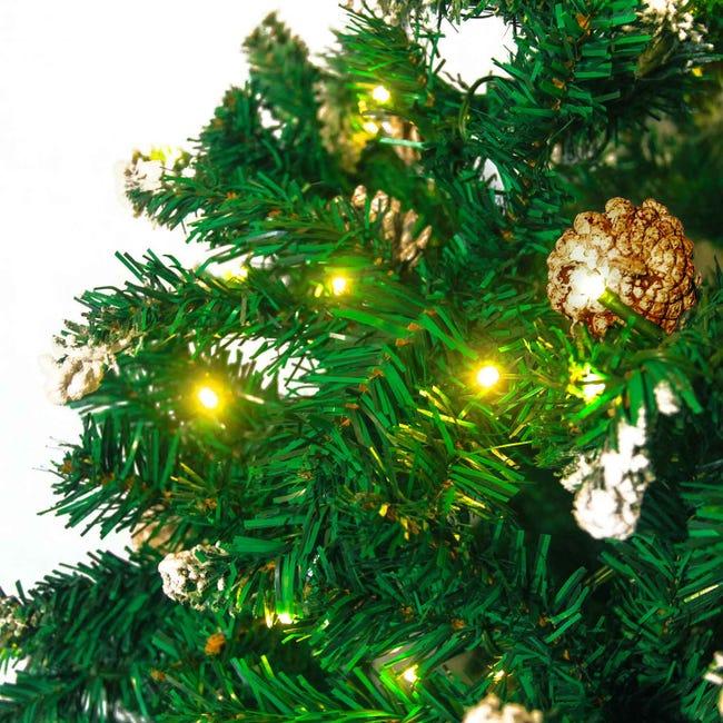 Leroymerlin Comet - Albero di Natale con luci LED e pigne ø110 x 210H 1200 rami e 60 pigne Vendite Flash