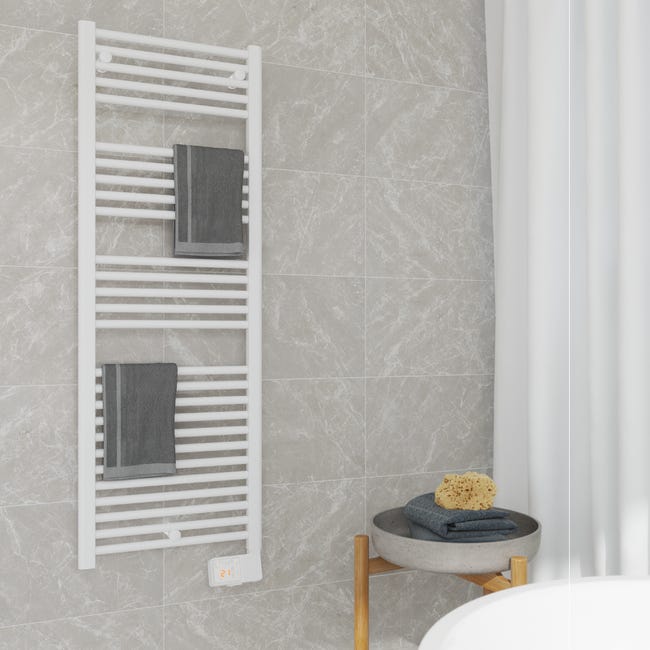Leroymerlin Scaldasalviette elettrico EQUATION Kaltar L 50 cm bianco Presa
