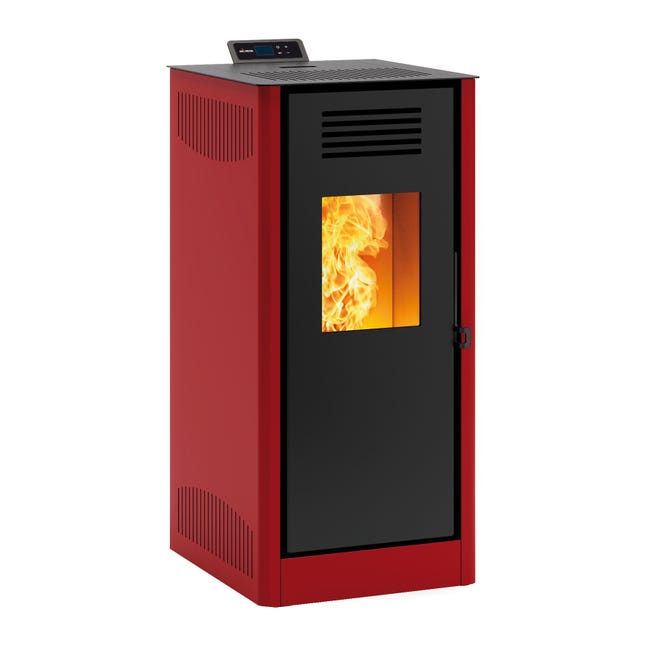 Leroymerlin Stufa a pellet ventilata Mirano wi-fi 8 kW rosso mattone Vendite Flash