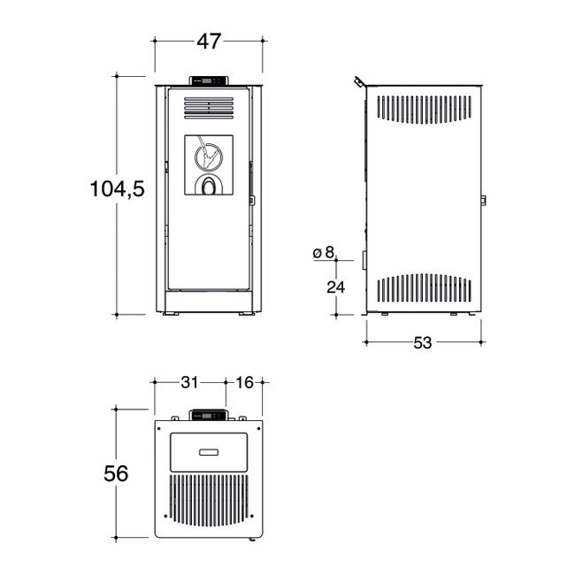 Leroymerlin Stufa a pellet ventilata Mirano wi-fi 8 kW rosso mattone Vendite Flash