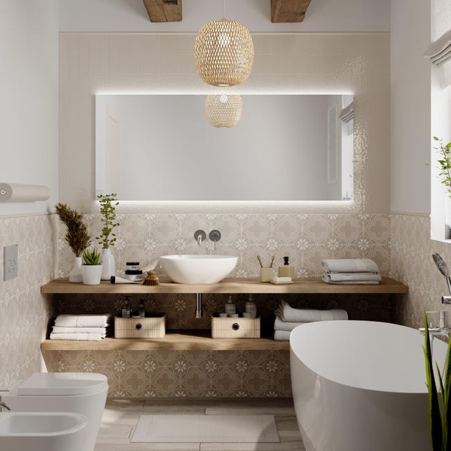 Leroymerlin Coppia sanitari filomuro scarico a parete SENSEA compacta bianco WC: P 55 x L 36 x H 39.5 cm bidet: P 55 x L 37 x H 40 cm In Linea