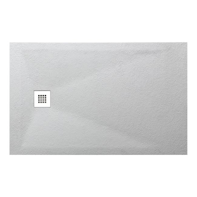 Leroymerlin Piatto doccia in resina effetto pietra L 120 x L 80 cm bianco